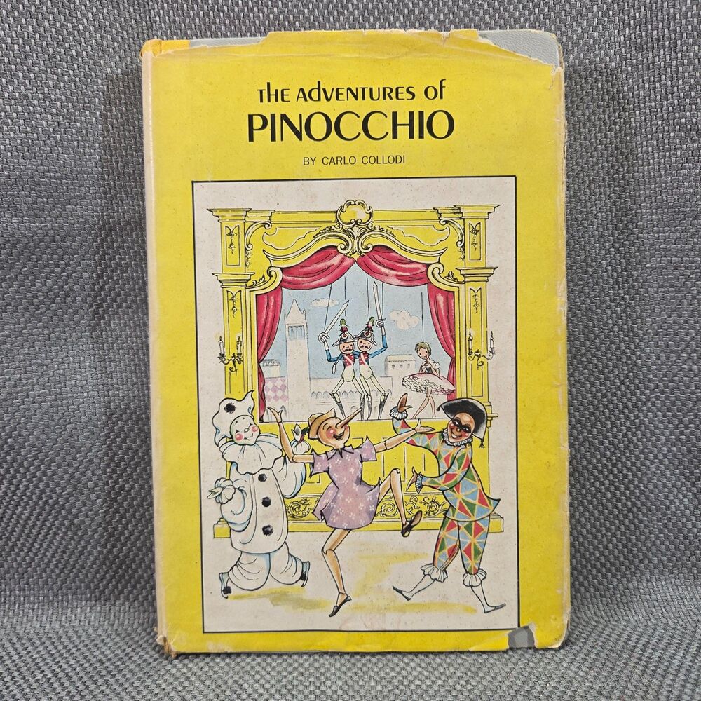 1955 The Adventures of Pinocchio Carlo Collodi Junior Deluxe Ed. Hardcover DJ